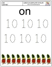 okul öncesi 1 sayısı çizgi çalışması